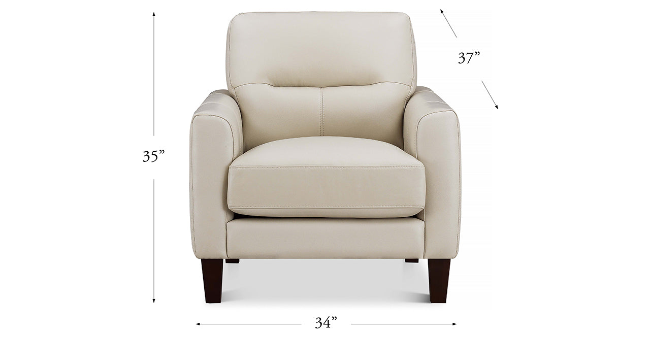 Chloe Leather Sofa Collection, Vanilla White